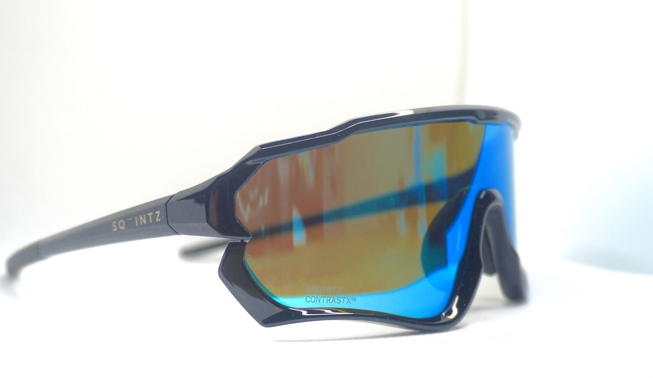 Angled view showing the Squintz wrap frame shape